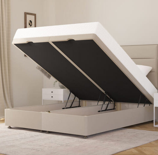 Ortho Care Foam Mattress + Ottoman Divan Bed, Mink, End Ottoman, Double