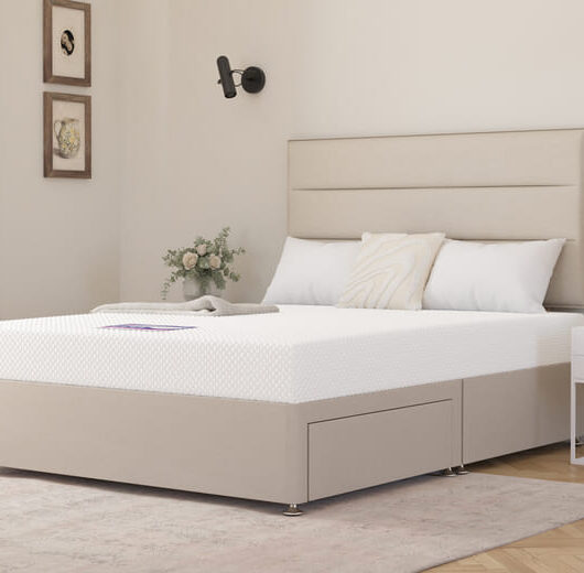 Ortho Care Foam Mattress + Premium Divan Bed, Teal, 4 Drawer, King Size