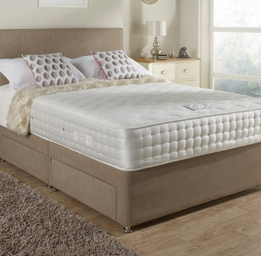 Relyon Chelsea 1500 Mattress + Premium Divan Bed, Teal, 4 Drawer, King Size