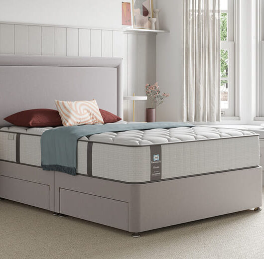 Sealy Blackwood Elevate Posturepedic Mattress + Premium Divan Bed, Teal, 4 Drawer, King Size