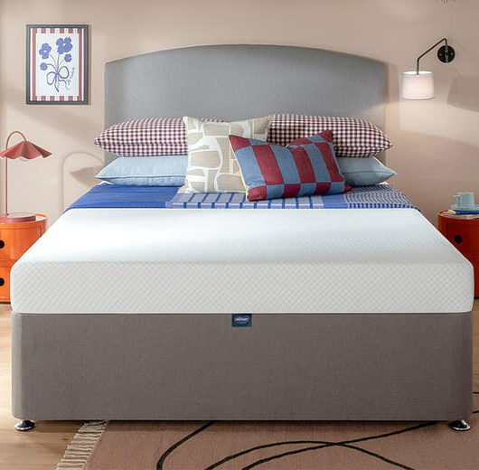 Silentnight Comfort Memory Foam Mattress + Premium Divan Bed, Teal, 4 Drawer, King Size