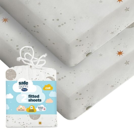 Silentnight Safe Nights Fitted Sheet - Cot Celestial 2 Pack