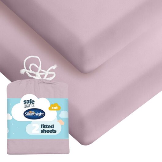 Silentnight Safe Nights Fitted Sheet - Cot Pink 2 Pack