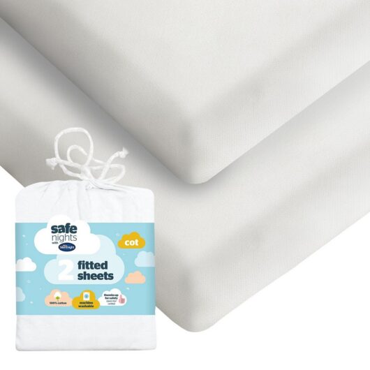 Silentnight Safe Nights Fitted Sheet - Cot White 2 Pack