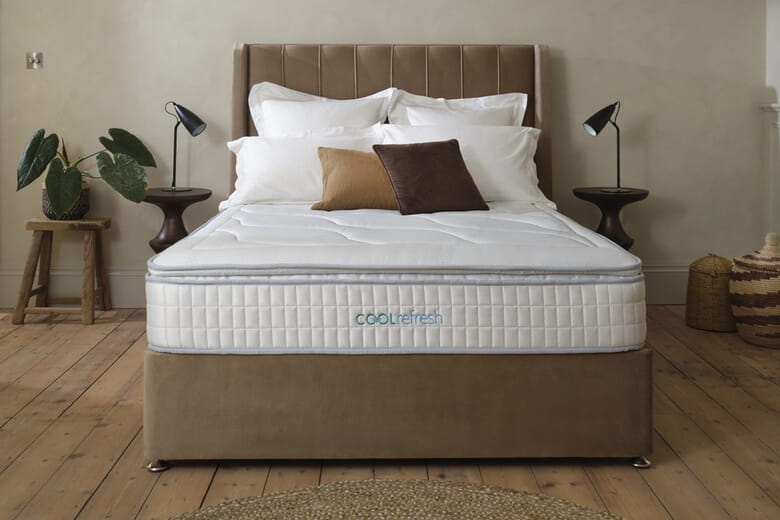 Sleepeezee Cool Refresh 2300 Memory Pillow Top Mattress + Premium Divan Bed, Teal, 4 Drawer, King Size
