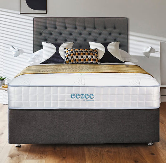 Sleepeezee Gel 2000 Pocket Hybrid Mattress + Premium Divan Bed, Teal, 4 Drawer, King Size