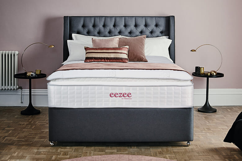 Sleepeezee Memory 4000 Pocket Hybrid Ortho Mattress + Premium Divan Bed, Teal, 4 Drawer, King Size