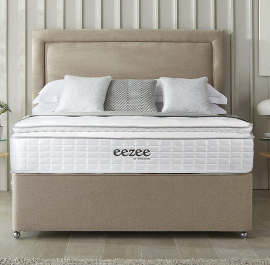 Sleepeezee Natural 4000 Pocket Latex Ortho Mattress + Premium Divan Bed, Teal, 4 Drawer, Double