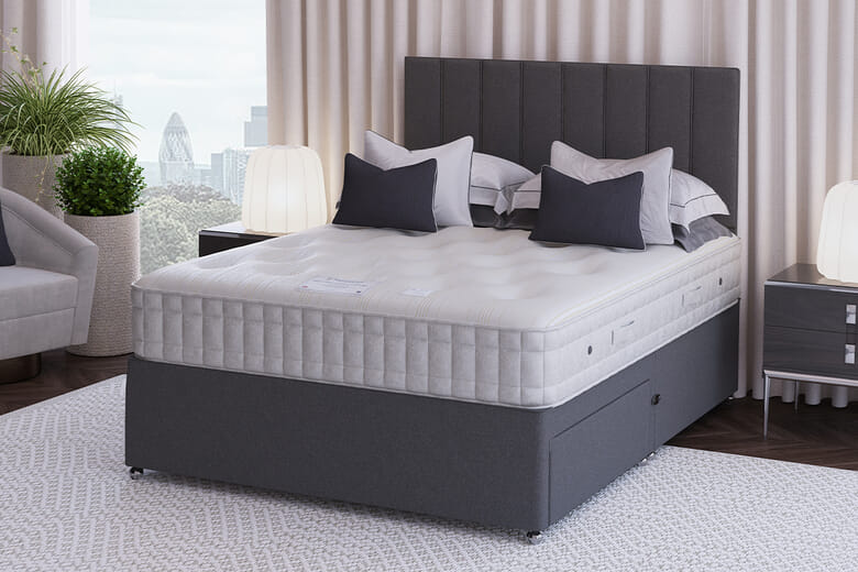 Sleepeezee Shetland Ortho Comfort Mattress + Premium Divan Bed, Teal, 4 Drawer, King Size