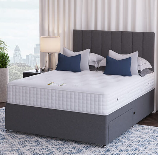 Sleepeezee Wool Supreme Mattress + Premium Divan Bed, Teal, 4 Drawer, King Size