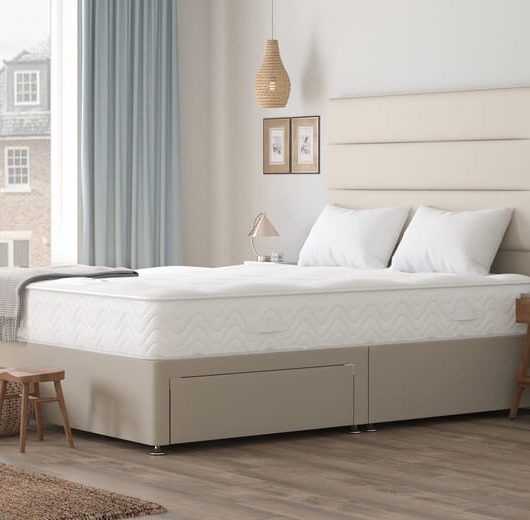 Spring King Memory Ortho Mattress + Premium Divan Bed, Teal, 4 Drawer, King Size