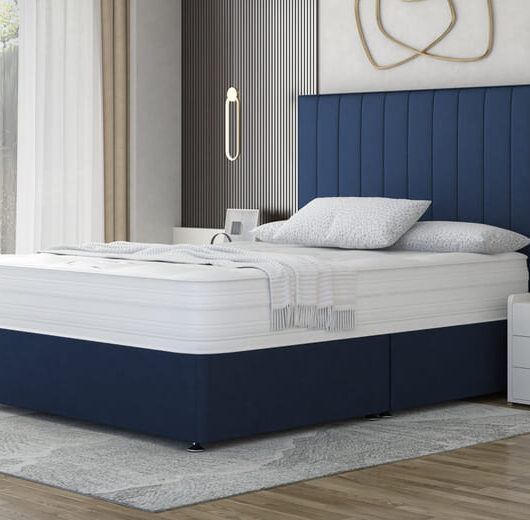 Spring King Pocket Memory Ortho 1500 Mattress + Premium Divan Bed, Teal, 4 Drawer, Double