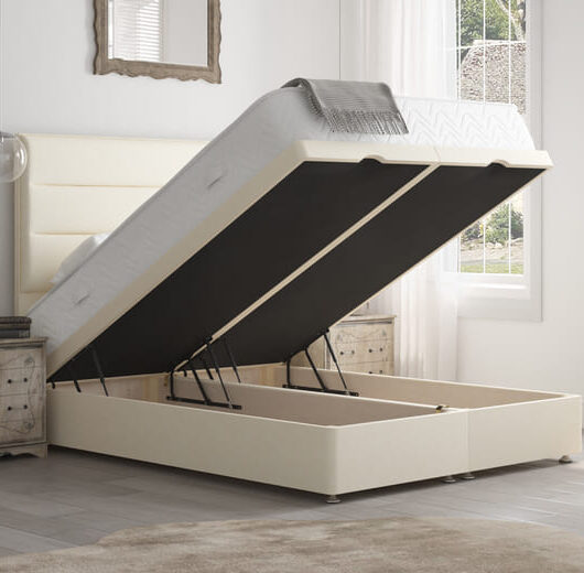 Spring King Ruby Ortho Extra Firm Mattress + Ottoman Divan Bed, Mink, End Ottoman, Single