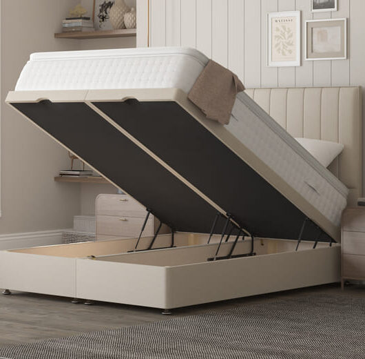 Spring King Sanctuary Spa 2000 Pillow Top Mattress + Ottoman Divan Bed, Mink, End Ottoman, Single
