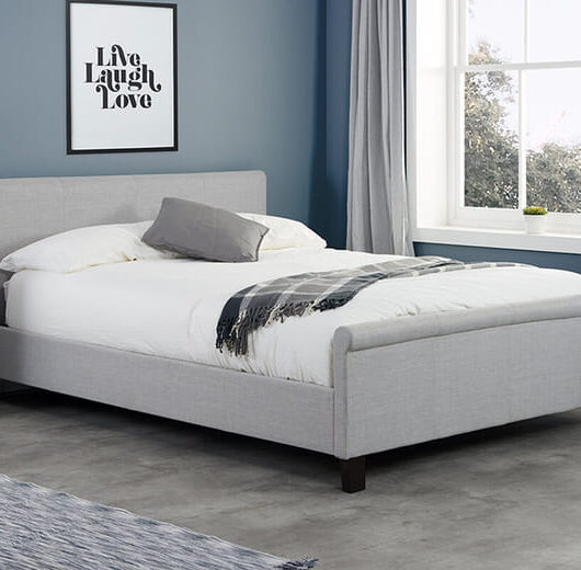 Stratus Grey Fabric Bed, King Size