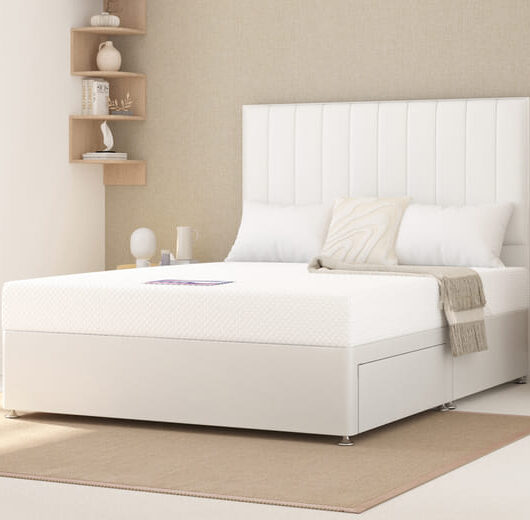 Super Firm Foam Mattress + Premium Divan Bed, Teal, 4 Drawer, King Size