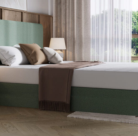 TEMPUR EASE 25 Mattress + Premium Divan Bed, Teal, 4 Drawer, King Size