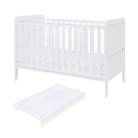 Tutti Bambini Rio Cot Bed With Top Changer & Mattress - White